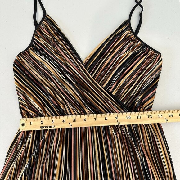 Amanda Uprichard Sleeveless Midi Dress Size S Striped V Neck - Picture 7 of 11